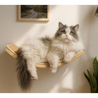 Produktbild von Dripio Gebogene Wandablage aus Holz mit Sisalmatte für Katzen zum Klettern und Schlafen