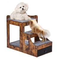 Produktbild von Dripio Haustier-Stapelbett mit Treppe und Aufbewahrung aus Holz in Braun