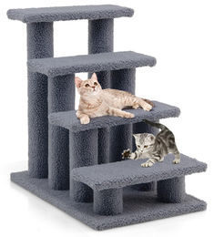 Dripio Haustiertreppe mit 4 Stufen für Hunde und Katzen in Grau 61x41x60 cm – Bild 1 von 1
