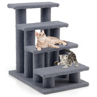 Produktbild von Dripio Haustiertreppe mit 4 Stufen für Hunde und Katzen in Grau 61x41x60 cm