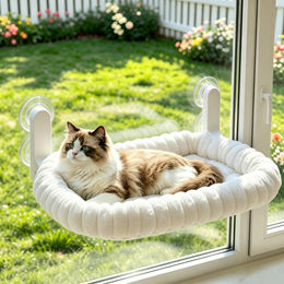 Dripio Katzen-Fensterliege faltbar weiß mit Saugnäpfen 55x40 cm – Bild 1 von 1