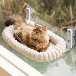 Dripio Katzen-Fensterliege Hängematte faltbar Creme 54x36 cm – Bild 1 von 1