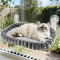 Produktbild von Dripio Katzen-Fensterliege Hängematte faltbar grau 60x40 cm bis 18 kg