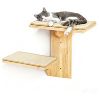 Produktbild von Dripio Katzen-Kletterwand aus Massivholz mit 2 Ebenen und Sisalmatte