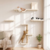 Produktbild von Dripio Katzen-Kletterwand-Set aus Holz in Beige, 4-teilig