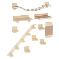Produktbild von Dripio Katzen-Kletterwand-Set XXL mit 10 Ebenen zur Wandmontage aus unbehandeltem Material