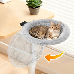 Dripio Katzen-Schreibtischbett mit faltbarer Hängematte Grau 19x16x6 Zoll – Bild 1 von 1