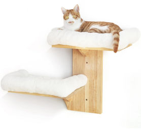 Dripio Katzen Wandregale mit 2 Plattformen aus Gummiholz für Gipswände – Bild 1 von 1