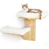 Produktbild von Dripio Katzen Wandregale mit 2 Plattformen aus Gummiholz für Gipswände