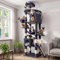 Produktbild von Dripio Katzenbaum 213 cm Heavy Duty mit 11 Sisal-Kratzstämmen, 2 Häuschen und Hängematte