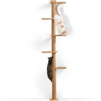 Produktbild von Dripio Katzenbaum aus Naturholz mit 5 Ebenen zur Wandmontage 206 cm
