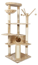 Dripio Katzenbaum beige mit Sisal-Stämmen Plattformen und Höhle 167 cm – Bild 1 von 1