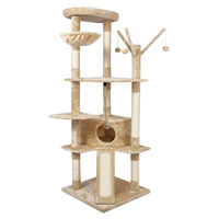 Produktbild von Dripio Katzenbaum beige mit Sisal-Stämmen Plattformen und Höhle 167 cm