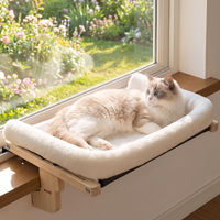 Produktbild von Dripio Katzenbett Fensterhängematte mit abnehmbarem Kissen Weiß 48x36 cm