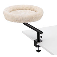 Produktbild von Dripio Katzenbett für Schreibtisch 40x40 cm beige mit Klemmbefestigung bis 15 kg