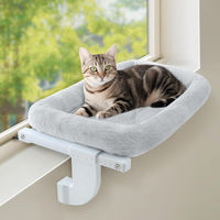 Produktbild von Dripio Katzenfensterbett Hängematte Grau M verstellbar ohne Bohren für bis zu 18 kg