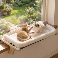 Produktbild von Dripio Katzenhängematte für das Fenster in Weiß 80x40 cm mit verstärktem Rahmen