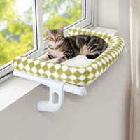 Produktbild von Dripio Katzenhängematte für Fensterbank und Balkon Grün Größe L 63x38 cm