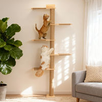 Produktbild von Dripio Katzenkletterturm zur Wandmontage aus Holz mit Sisal und 5 Ebenen