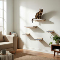 Produktbild von Dripio Katzenkletterwand 5-teiliges Set mit Katzenbett und Treppe zur Wandmontage