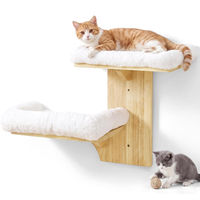 Produktbild von Dripio Katzenkletterwand aus Massivholz mit 2 Ebenen und Plüsch 40,6 cm