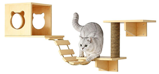 Dripio Katzenkletterwand-Set aus Kiefernholz mit Haus und 2 Plattformen – Bild 1 von 1