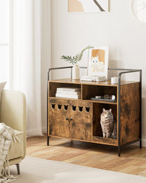 Dripio Katzenklo-Möbel Mid-Century mit Kratzmatte in rustikalem Braun – Bild 1 von 1
