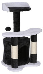 Dripio Kratzbaum 65 cm Schwarz-Weiß mit Sisal, Plattform und Haus – Bild 1 von 1
