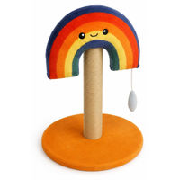 Produktbild von Dripio Kratzbaum auf Ständer mit Ballanhänger in Regenbogenfarben aus MDF