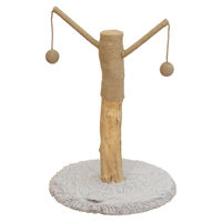 Produktbild von Dripio Kratzbaum aus echtem Baumstamm mit Holz, Plüsch und Sisal in Braun und Weiß 80x45x45 cm