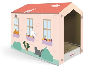 Dripio Kratzbaum aus Karton in Hausform mit Katzenminze 48,5x25x34 cm für Katzen – Bild 1 von 1