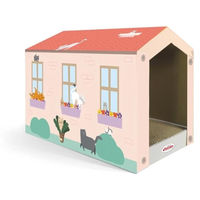 Produktbild von Dripio Kratzbaum aus Karton in Hausform mit Katzenminze 48,5x25x34 cm für Katzen