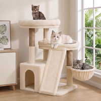 Produktbild von Dripio Kratzbaum beige mit 3 Ebenen aus Sisal und Plüsch inklusive Spielzeug