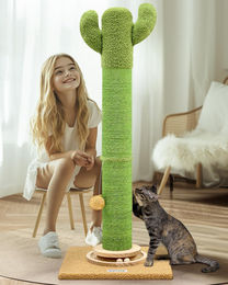 Dripio Kratzbaum Cactus Grün XXL 94 cm aus Sisal mit Spielzeug – Bild 1 von 1