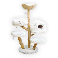 Produktbild von Dripio Kratzbaum Cozy Chalet aus Holz und Sisal in Beige 128 cm