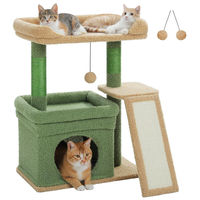 Produktbild von Dripio Kratzbaum für große Katzen mit 3 Ebenen aus Sisal in Grün