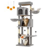 Produktbild von Dripio Kratzbaum für Katzen 175 cm mit 6 Ebenen und Höhlen in Taubengrau