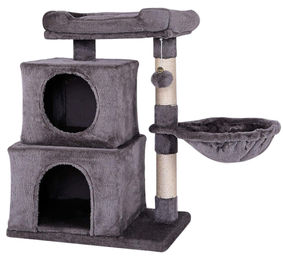 Dripio Kratzbaum für Katzen aus Sisal und Plüsch in Dunkelgrau 70 cm – Bild 1 von 1