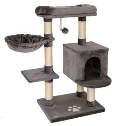 Dripio Kratzbaum für Katzen aus Sisal und Plüsch in Dunkelgrau 93 cm – Bild 1 von 1