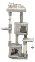Dripio Kratzbaum für Katzen aus Sisal und Plüsch in Hellgrau 115 cm – Bild 1 von 1