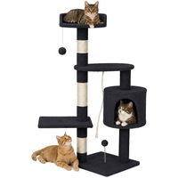 Produktbild von Dripio Kratzbaum für Katzen aus Sisal und Plüsch mit 3 Ebenen in Dunkelgrau 112x67x55 cm