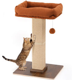 Dripio Kratzbaum für Katzen im Retro-Stil mit Sitzplattform aus Holz und Sisal – Bild 1 von 1