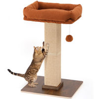 Produktbild von Dripio Kratzbaum für Katzen im Retro-Stil mit Sitzplattform aus Holz und Sisal