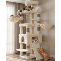 Produktbild von Dripio Kratzbaum für Katzen in Beige mit Spielzeug 70x45x100 cm