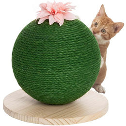 Dripio Kratzbaum für Katzen in Grün mit Hanfseil und interaktiver Blume – Bild 1 von 1