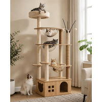 Produktbild von Dripio Kratzbaum für Katzen mit 13 Kratzsäulen, 5 Plattformen, 3 Kapseln und Höhle, 173 cm