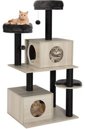 Dripio Kratzbaum für Katzen mit 2 Ebenen in Beige-Grau – Bild 1 von 1
