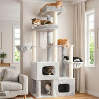 Produktbild von Dripio Kratzbaum für Katzen mit 2 Höhlen, 3 Plattformen und Sisal, 181 cm