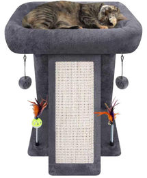 Dripio Kratzbaum für Katzen mit 3 Ebenen und Spielzeugbällen in Grau – Bild 1 von 1