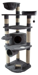 Dripio Kratzbaum für Katzen mit 9 Ebenen aus Sisal und Plüsch in Grau 180x60x60 cm – Bild 1 von 1